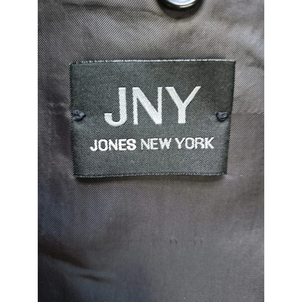 Jones New York Mens 40R Wool Cashmere Sport Coat Gray Plaid 2 Button Blazer USA